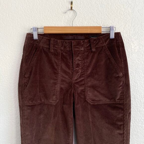 Banana Republic Corduroy Jogger Pants Brown Zip Ankle Soft Cord Fabric Size 6 - Picture 2 of 6